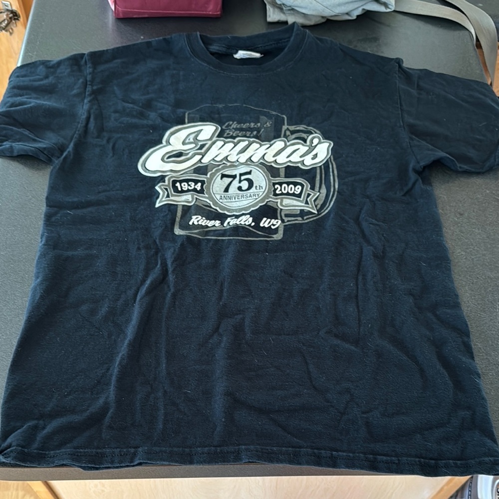 Emma’s Bar River Falls, WI Black Graphic T-Shirt